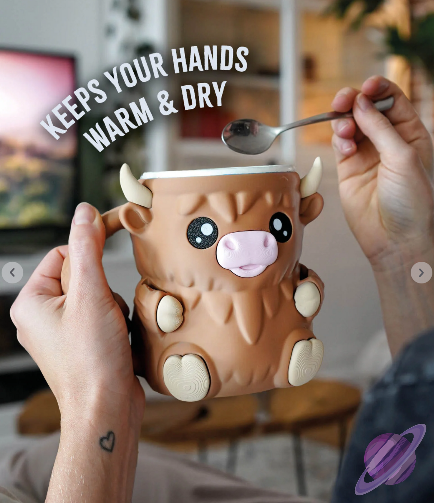 HIGHLAND COW- 3D PRINTED ICE CREAM PINT HOLDER