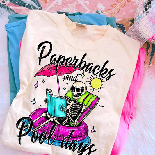 PAPERBACKS AND POOL DAYS TEE