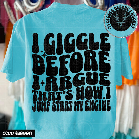 GIGGLE BEFORE DOUBLE SIDED TEE