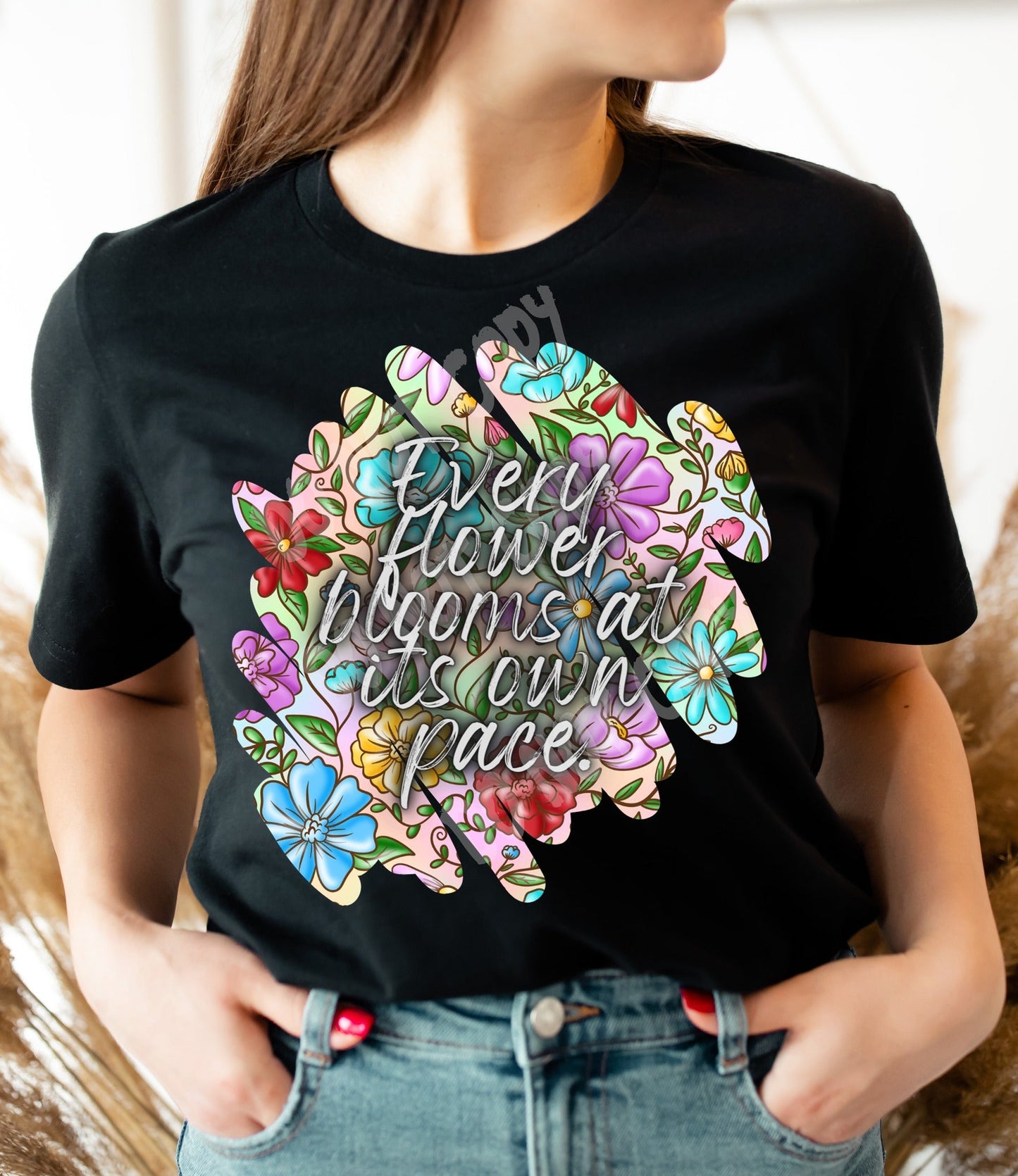 Rainbow Floral 1 -Unisex Tee Adults/ Kids