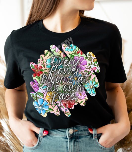 Rainbow Floral 1 -Unisex Tee Adults/ Kids