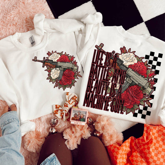 LIFE IS A BATTLEFIELD DOUBLE SIDED TEE