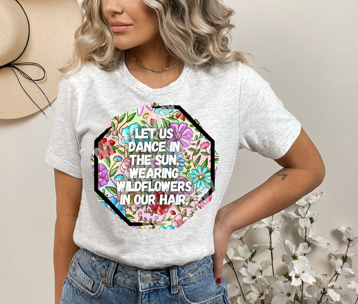 Rainbow Floral 2 -Unisex Tee Adults/ Kids
