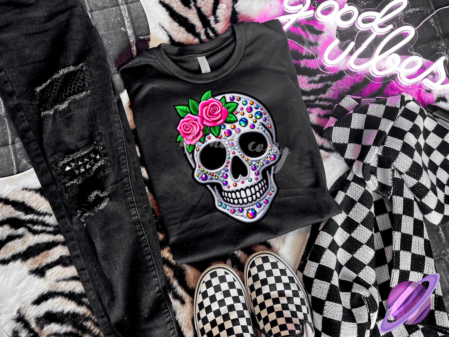 BLING SKULL 7 UNISEX TEE ADULTS/KIDS