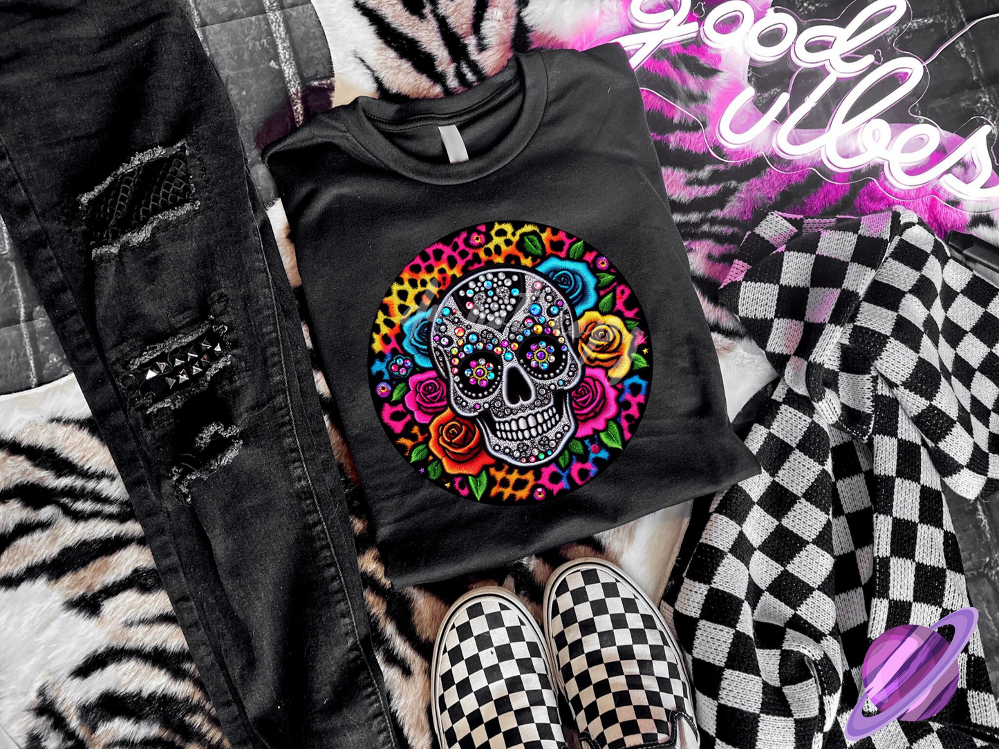 BLING SKULL 9 UNISEX TEE ADULTS/KIDS