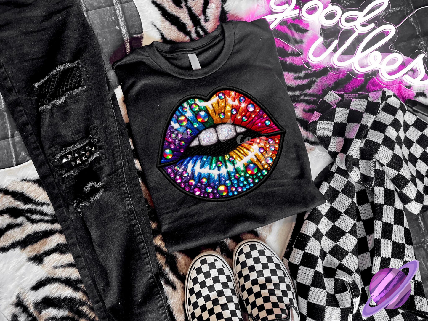 RAINBOW LIPS UNISEX TEE ADULTS/KIDS