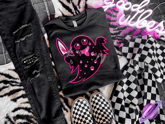 PINK GHOST UNISEX TEE ADULTS/KIDS
