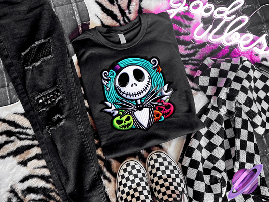 EMBROID SKELE UNISEX TEE ADULTS/KIDS