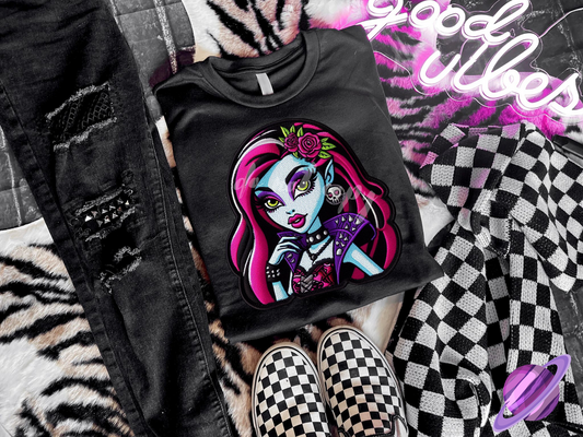 EMBROID MONSTER GIRL UNISEX TEE ADULTS/KIDS