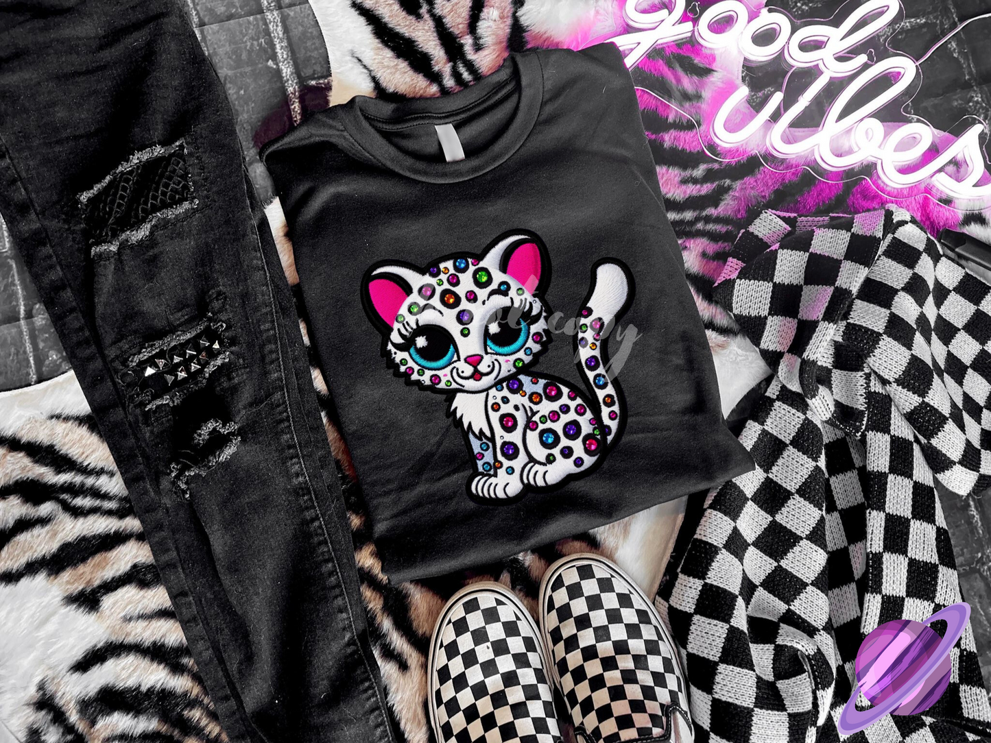 BLING KITTY UNISEX TEE ADULTS/KIDS