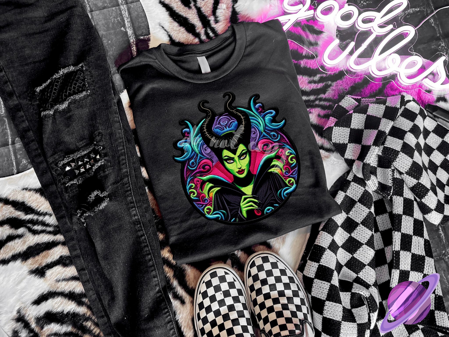 EMBROID MALIFICENT 2 UNISEX TEE ADULTS/KIDS