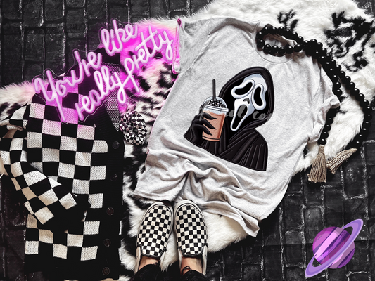 SCARY COFFEE UNISEX TEE ADULTS/KIDS