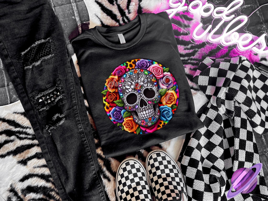 EMBROIDERED SKULL 4 UNISEX TEE ADULTS/KIDS