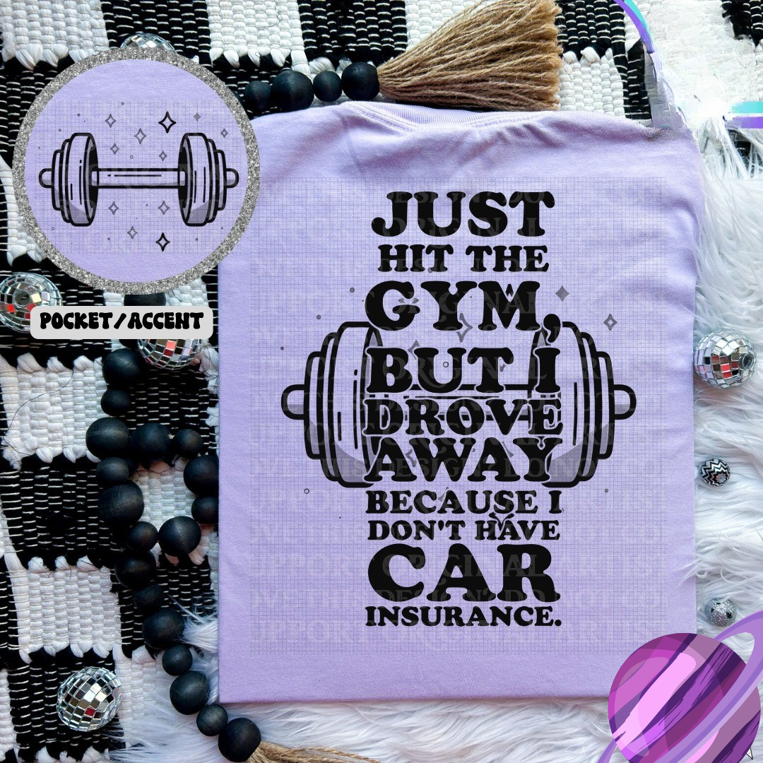 JUST HIT THE GYM - POCKET PRINT DOUBLE SIDED TEE