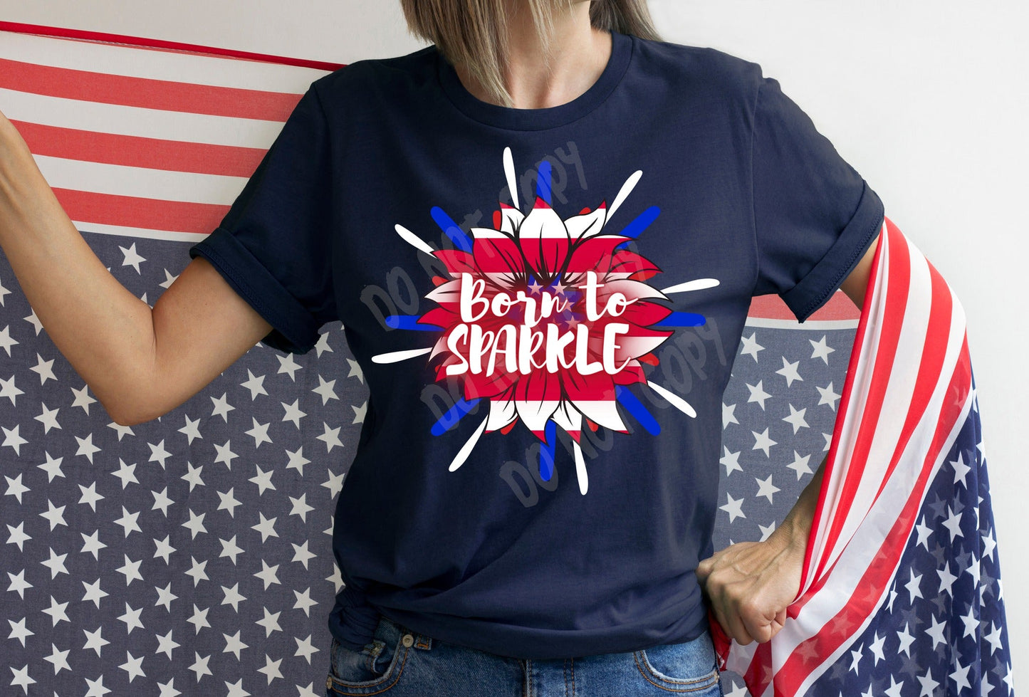 PATRIOTIC RUN -BORN TO SPARKLE- UNISEX TEE ADULTS/KIDS