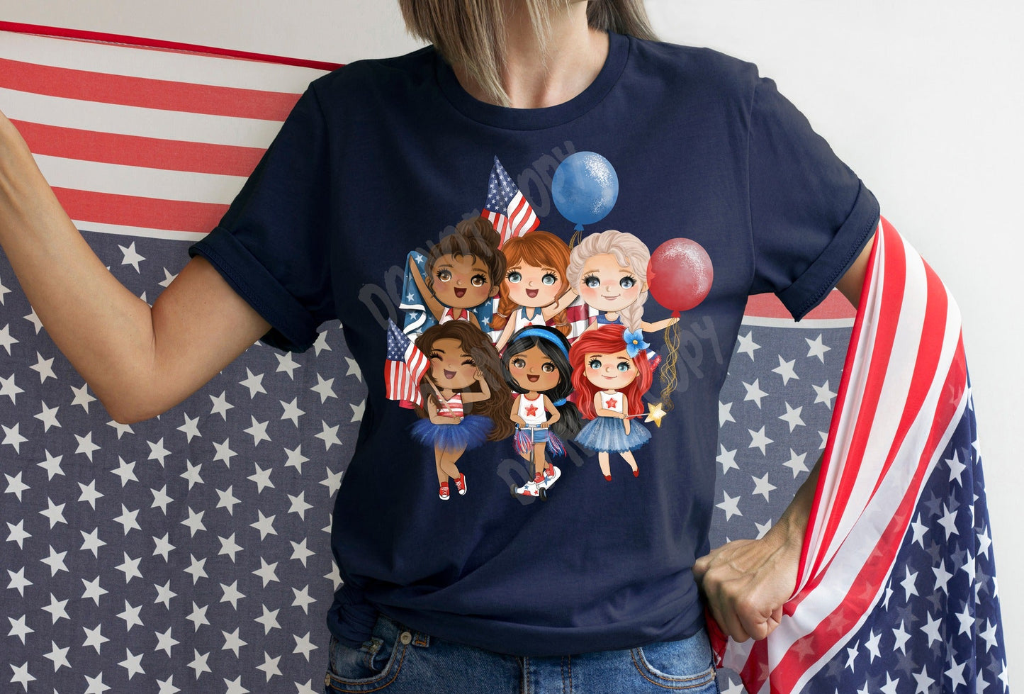 PATRIOTIC RUN -RWB GIRLS- UNISEX TEE ADULTS/KIDS