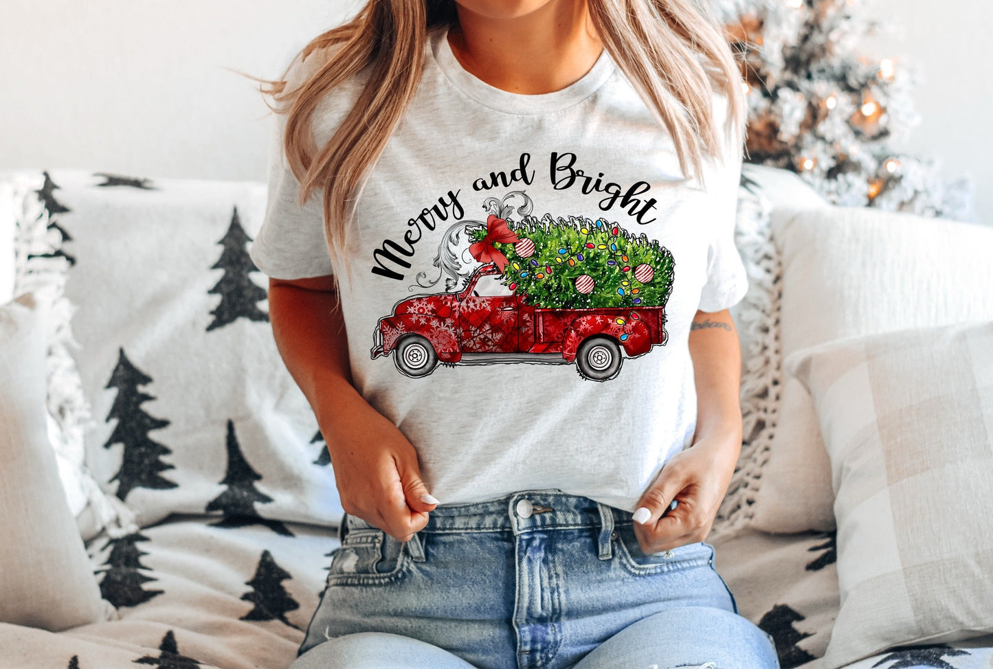 LOUNGEWEAR RUN-RED PLAID TRUCK TEE- PREORDER CLOSING 9/30