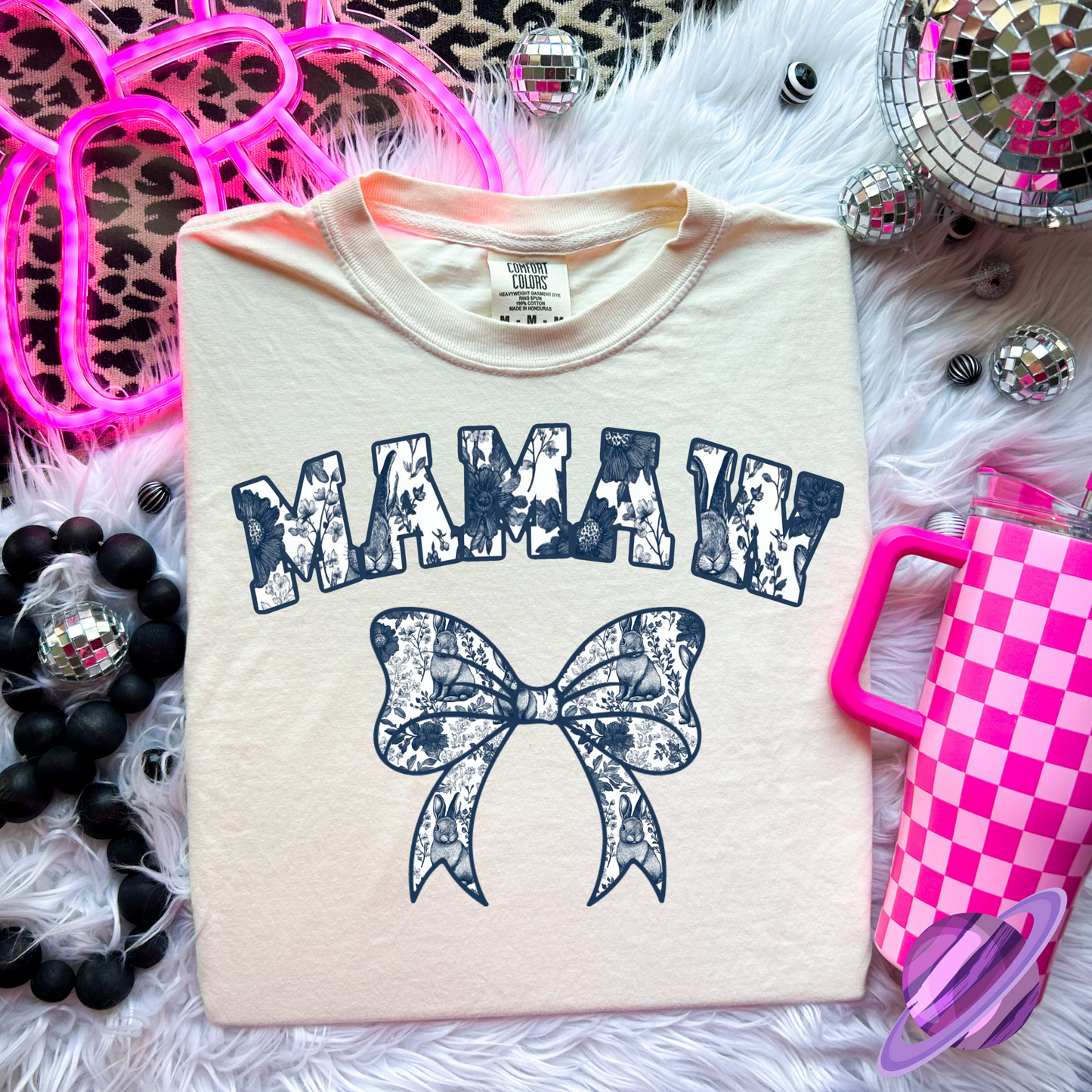 SPRING BLUE FLORAL NAME COLLECTION TEES (MULTIPLE OPTIONS)