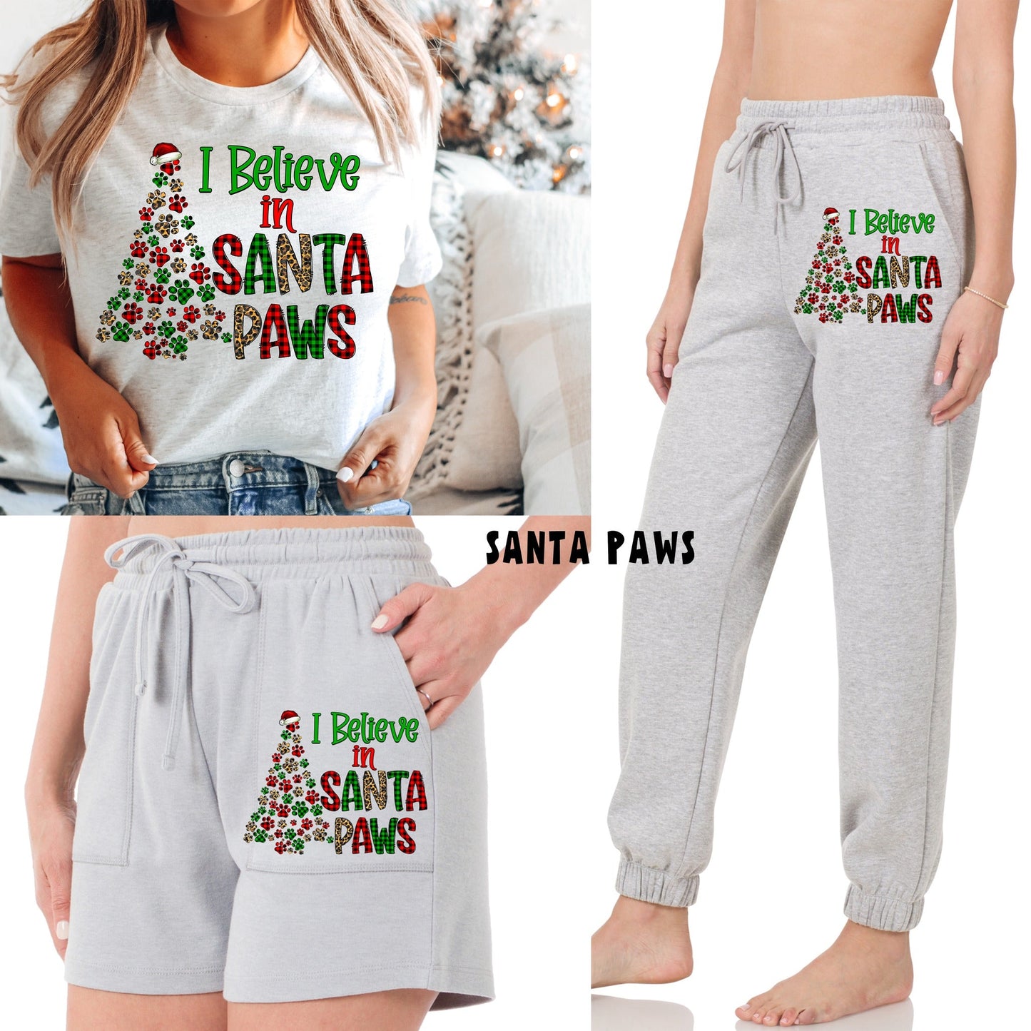 LOUNGEWEAR RUN-SANTA PAWS TEE- PREORDER CLOSING 9/30