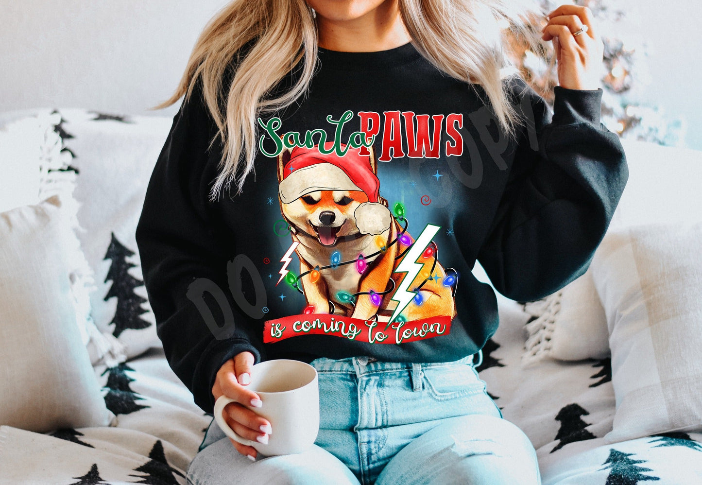 SANTA PAWS 9 CREWNECK SWEATSHIRT