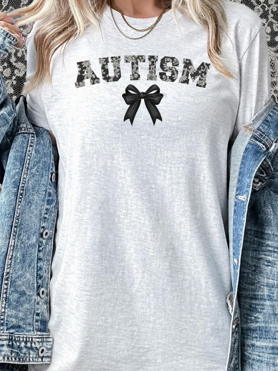 AUTISM BLACK BOW TEE