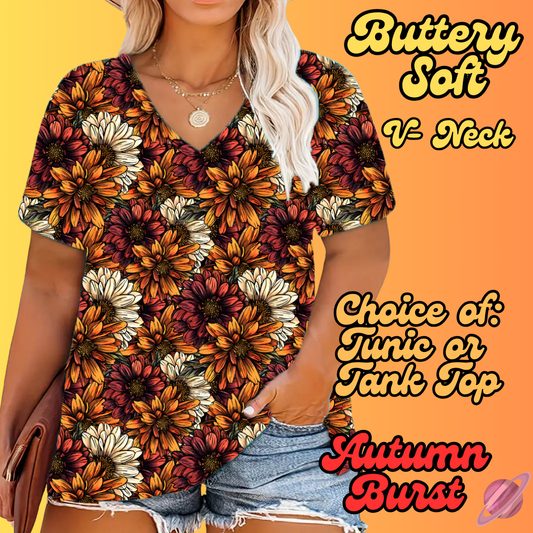 PRETTY FALL RUN-AUTUMN BURST-TUNIC OR TANK-PREORDER CLOSING 8/3