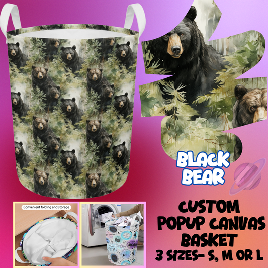 STORAGE BASKET RUN-BLACK BEAR-3 SIZES-PREORDER CLOSING 8/5