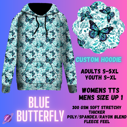 PULLOVER HOODIE RUN 1-BLUE BUTTERFLY