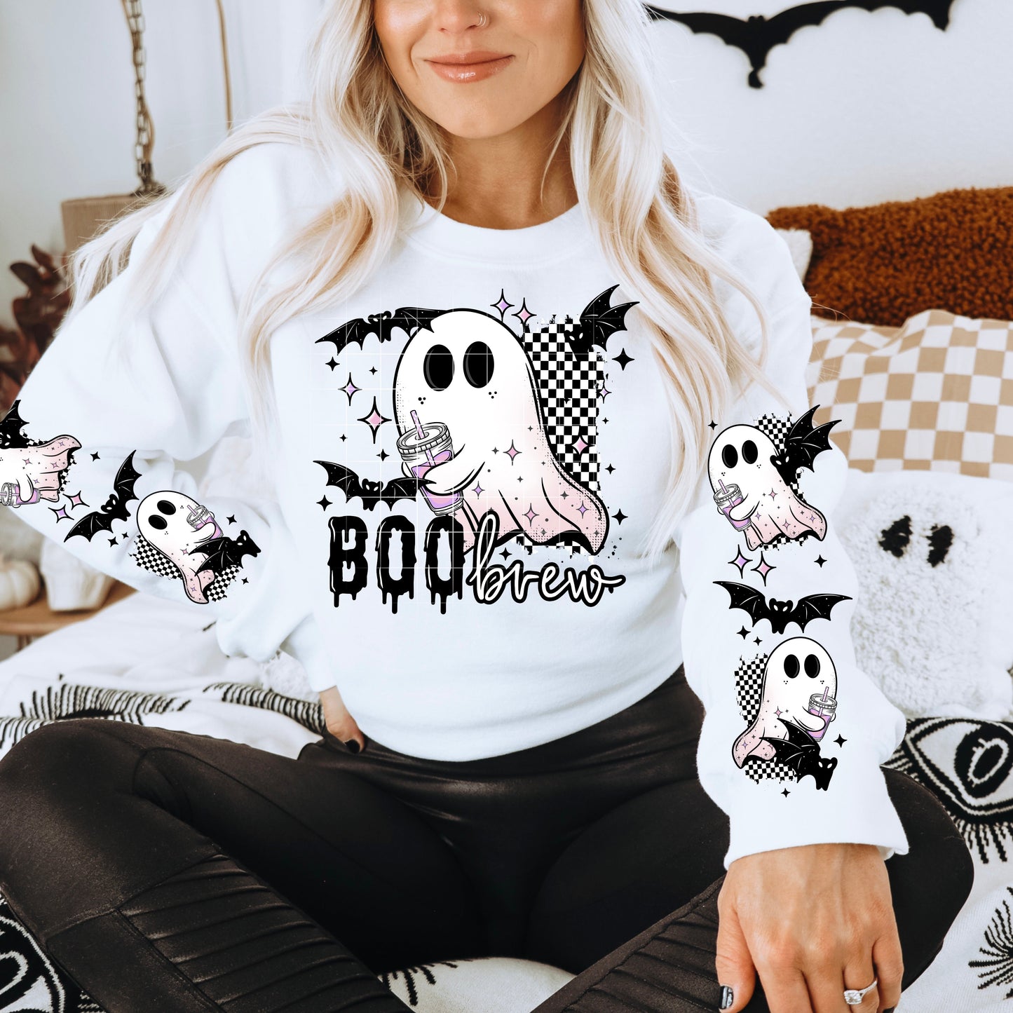 BOO BREW SWEATSHIRT W SLEEVE PRINT
