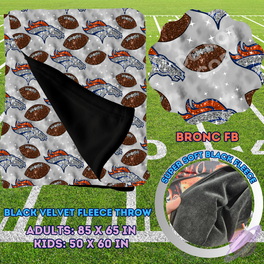 SEQUIN FB THROWS-BRONC FB-PREORDER CLOSING 8/15