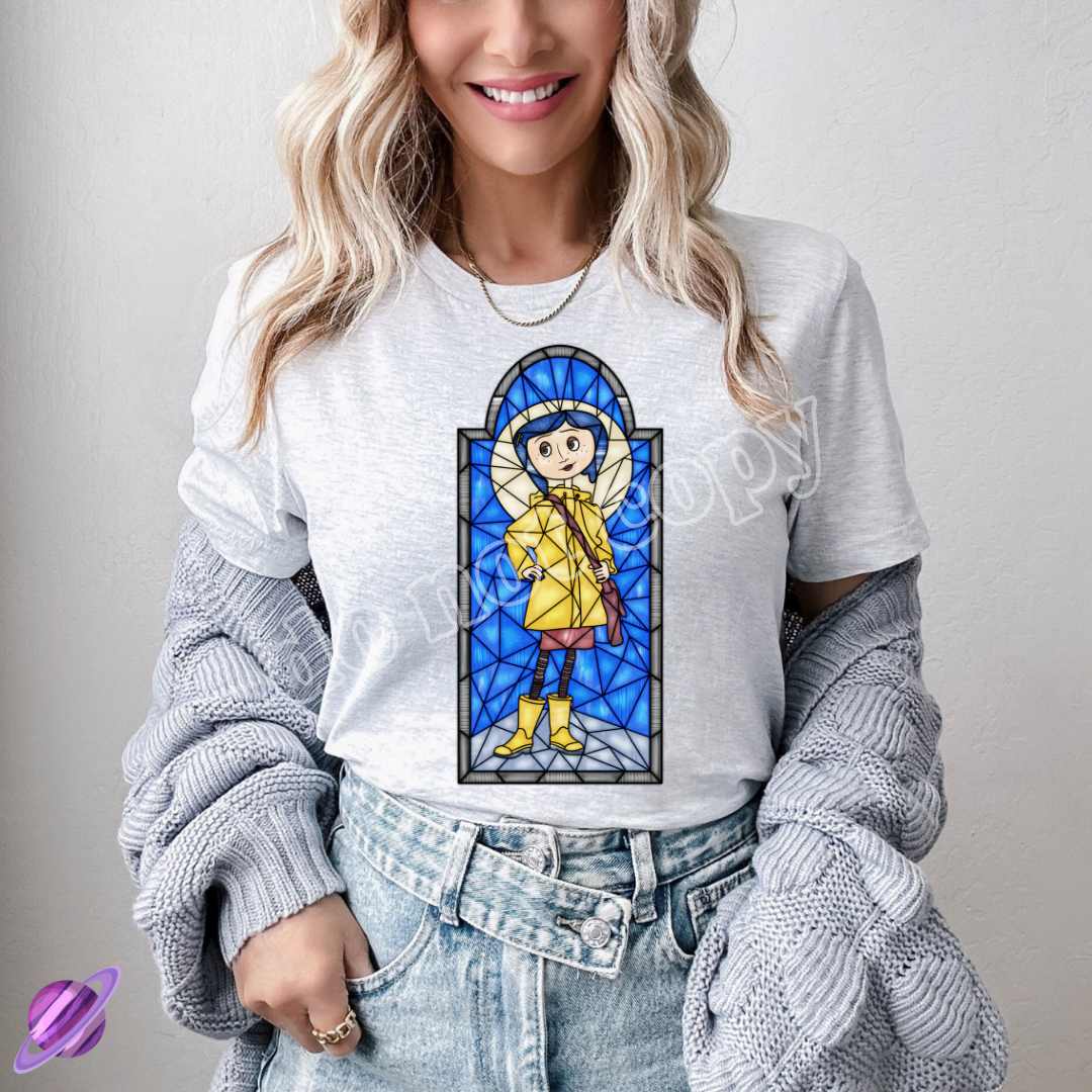 BUTTON EYES - STAINED GLASS -UNISEX TEE ADULTS/KIDS