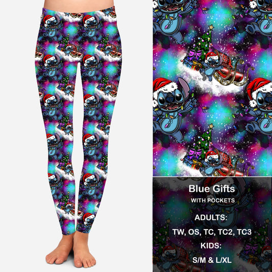 Blue Gifts Leggings with Pockets