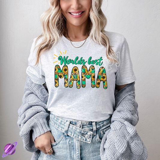 WORLDS BEST MAMA SUNFLOWER TEE