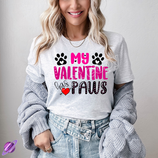 MY VALENTINE HAS PAWS TEE