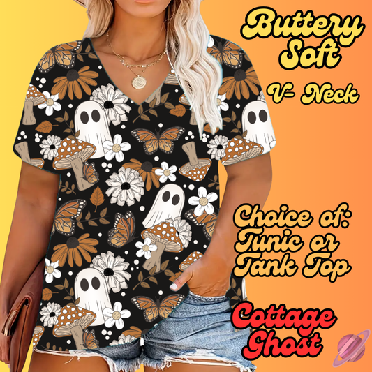 PRETTY FALL RUN-COTTAGE GHOST-TUNIC OR TANK-PREORDER CLOSING 8/3