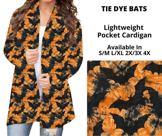 Tie Dye Bats Pocket Cardigan