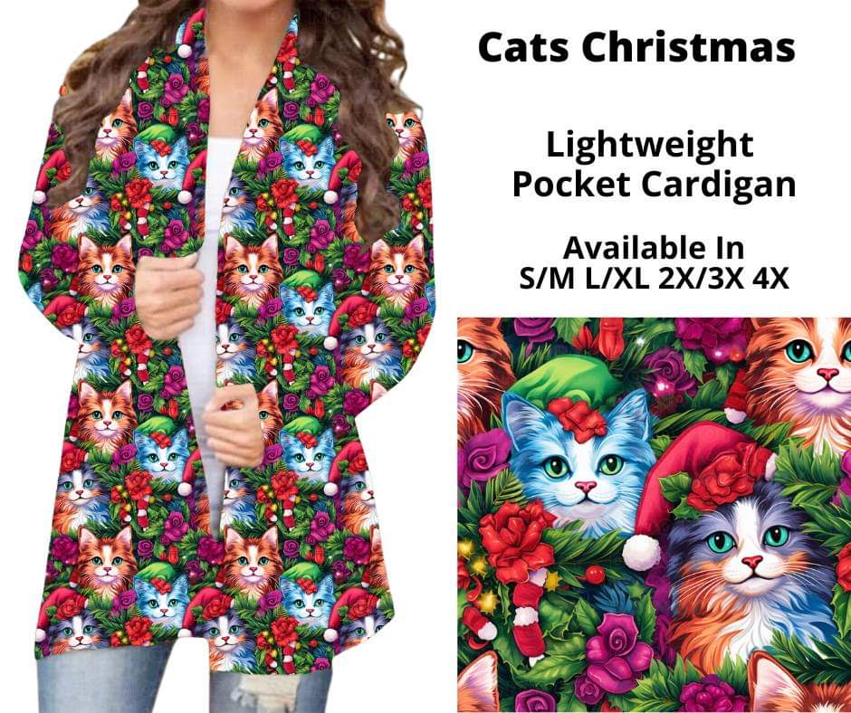 Cats Christmas Pocket Cardigan