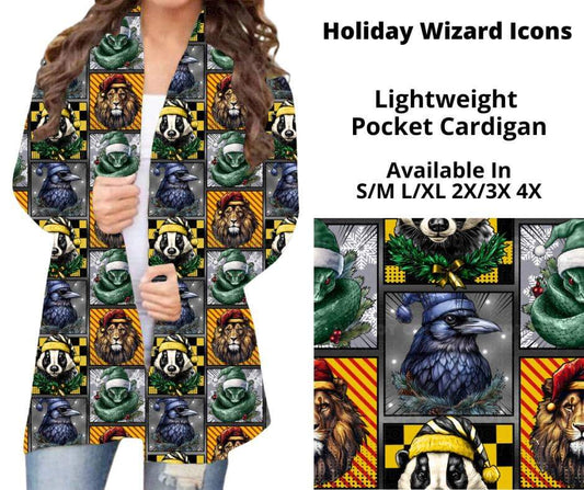 Holiday Wizard Icons Pocket Cardigan