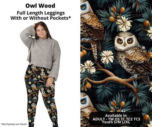 Owl Wood Full Length Leggings w/ Pockets