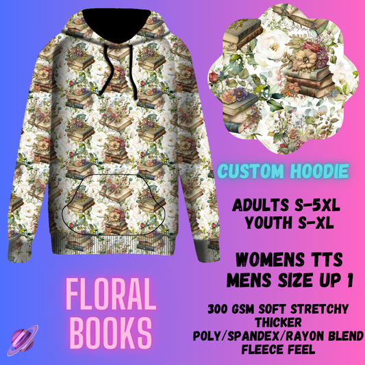 PULLOVER HOODIE RUN 1-FLORAL BOOKS