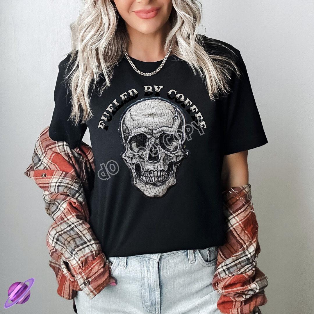 FUELED BY COFFEE SKULL TEE