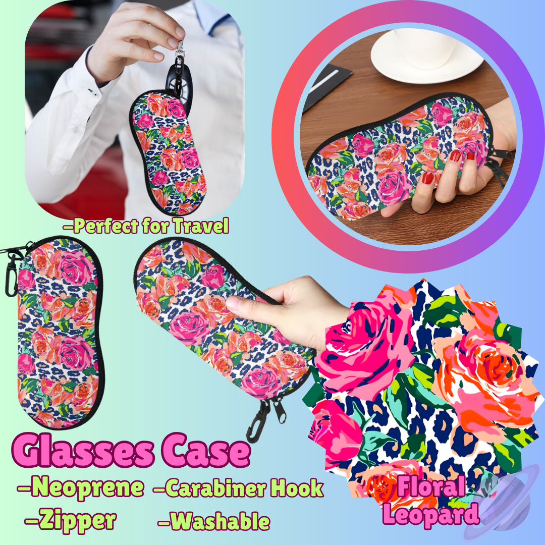 SUNGLASSES CASE RUN-FLORAL LEOPARD-PREORDER CLOSING 8/8