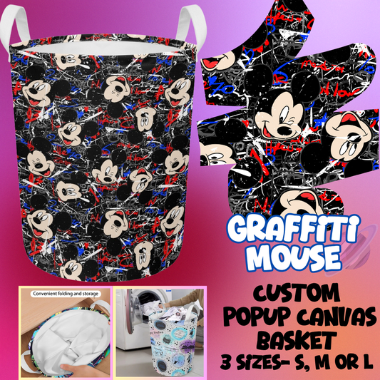 STORAGE BASKET RUN-GRAFFITI MOUSE-3 SIZES-PREORDER CLOSING 8/5
