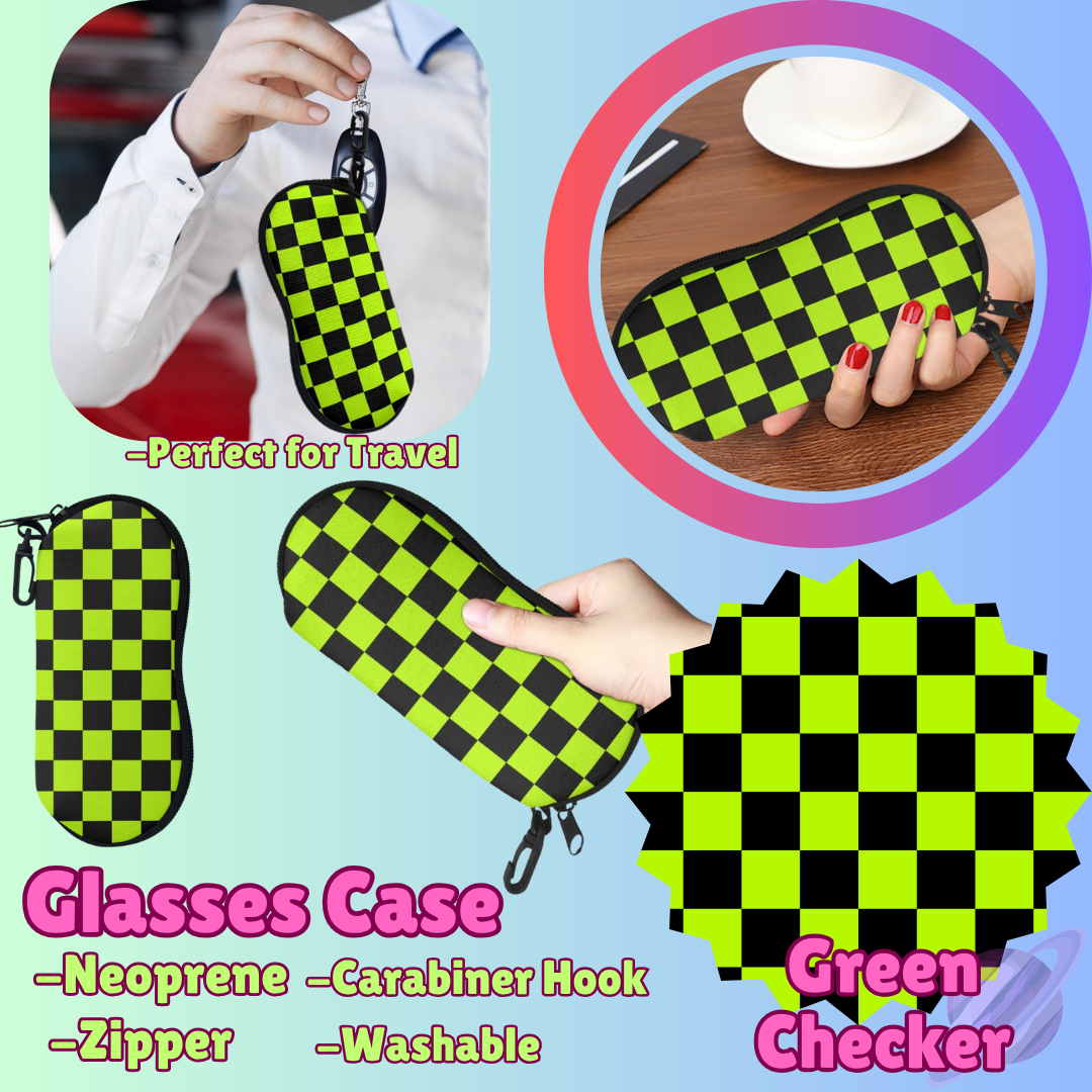SUNGLASSES CASE RUN-GREEN CHECKER-PREORDER CLOSING 8/8