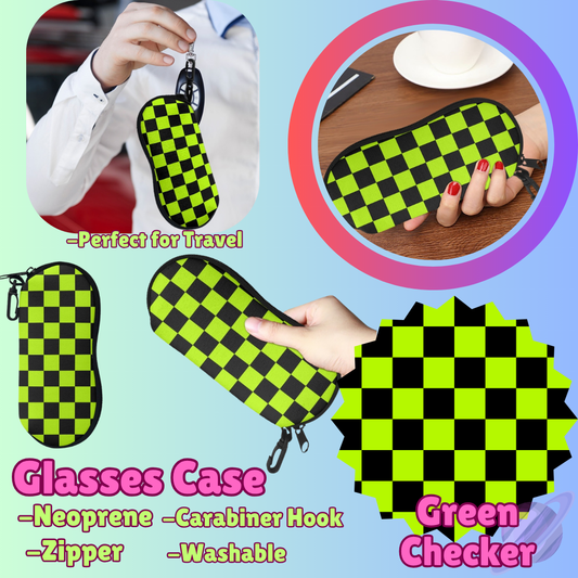 SUNGLASSES CASE RUN-GREEN CHECKER-PREORDER CLOSING 8/8