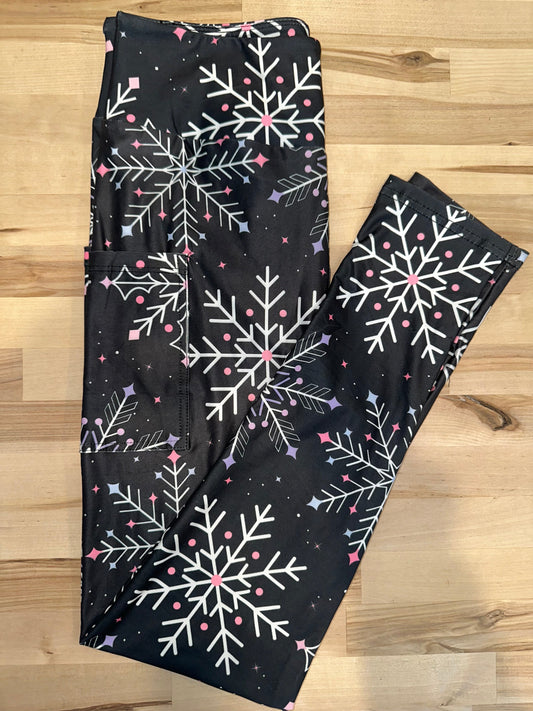 Simple Snowflake Leggings w/ Pockets