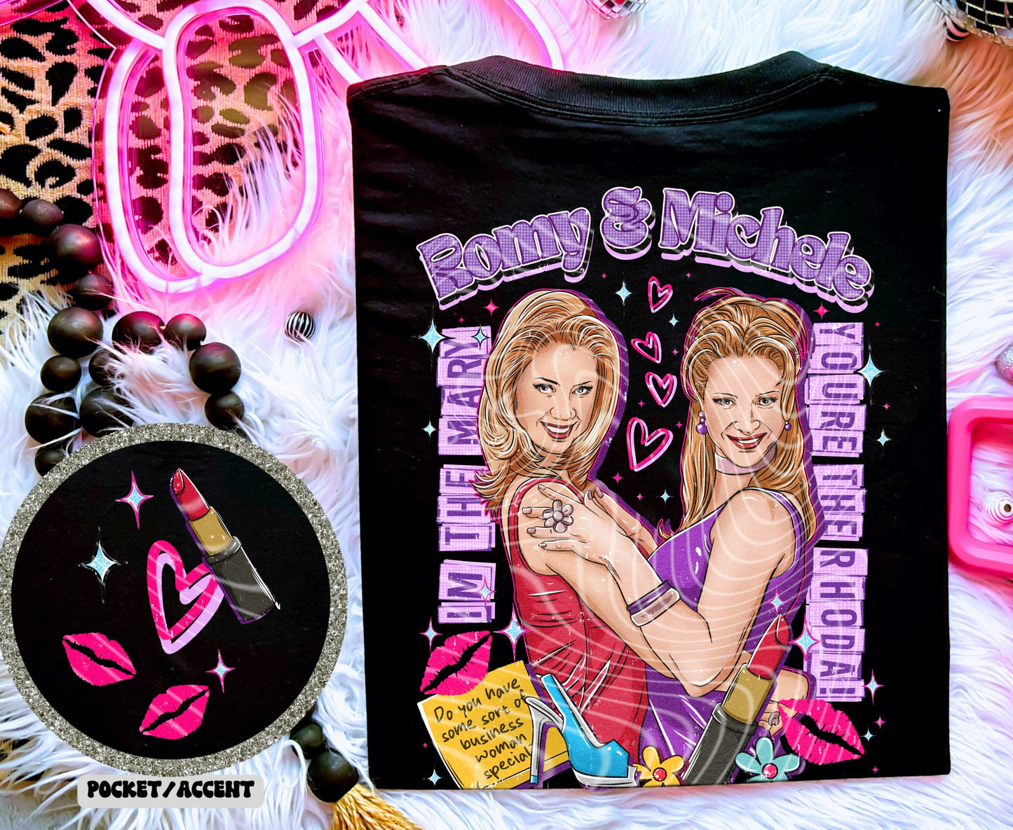 R&M REUNION DOUBLE SIDED TEE WITH POCKET PRINT