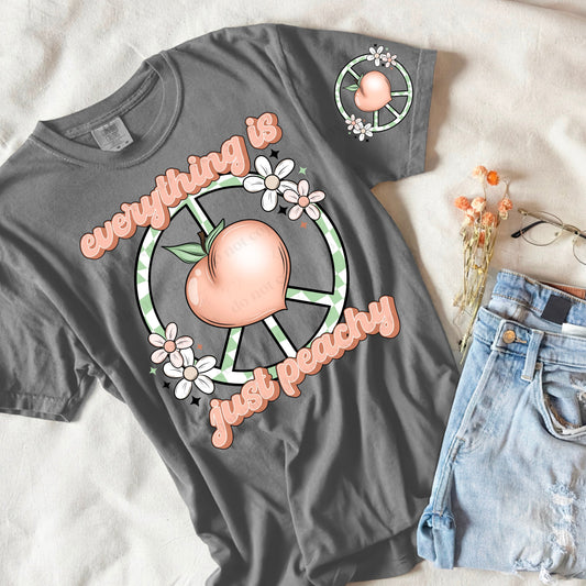 PEACHY SLEEVE PRINT TEE