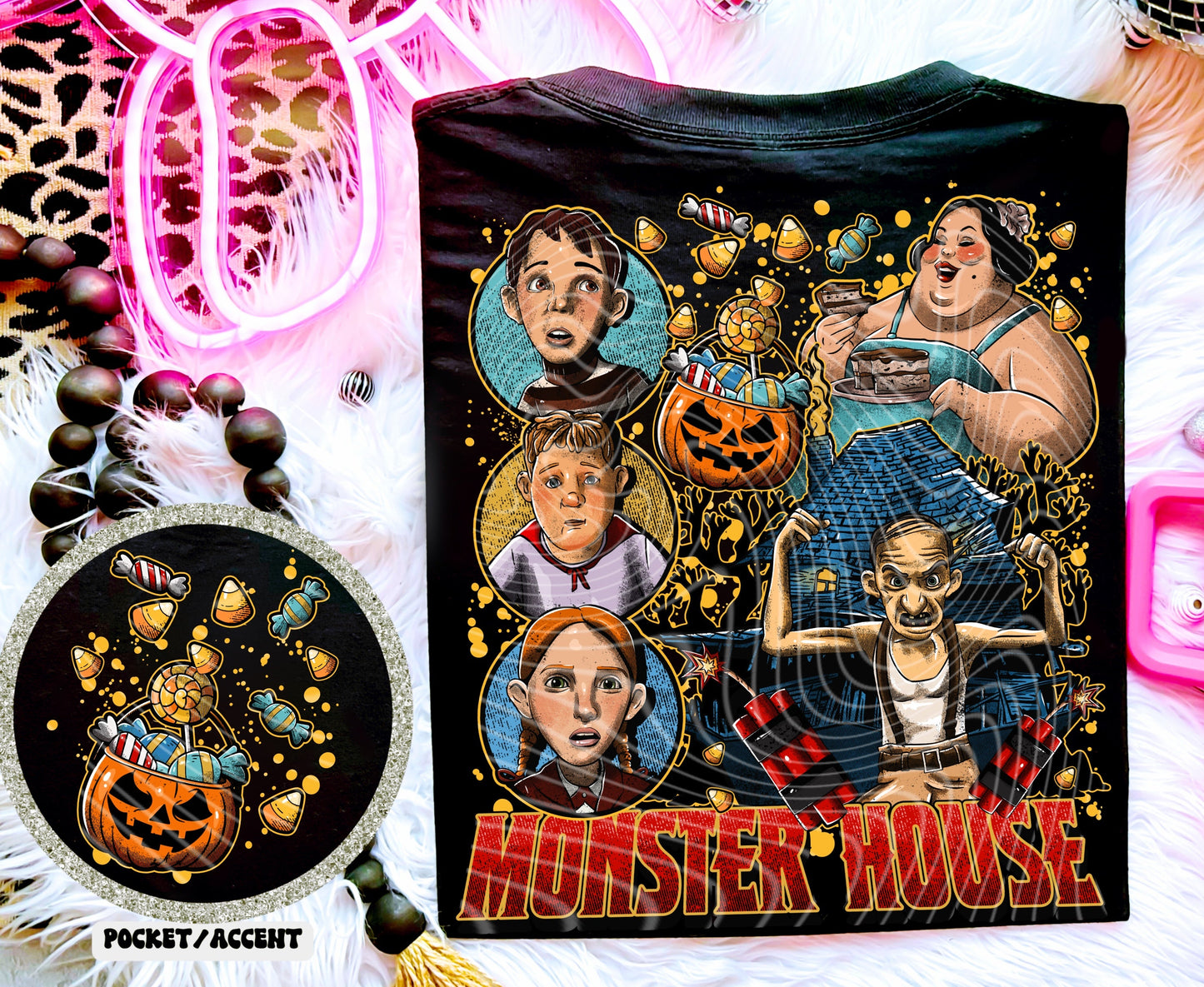 MONSTER HOUSE Pocket Print Tee
