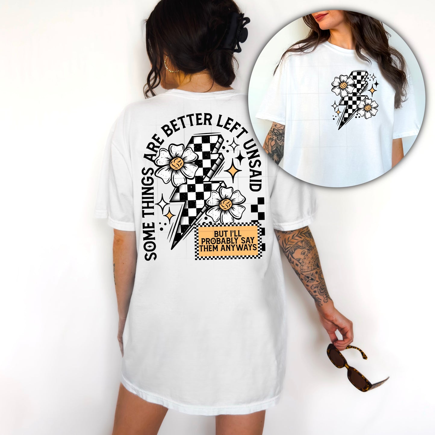BURN MYSELF OUT- POCKET PRINT DOUBLE SIDED TEE